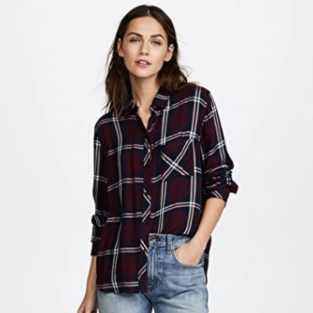 Plaid Rails Gemini Shirt - Cranberry Honey Lurex